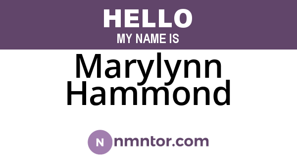 Marylynn Hammond