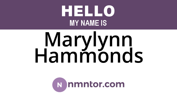 Marylynn Hammonds