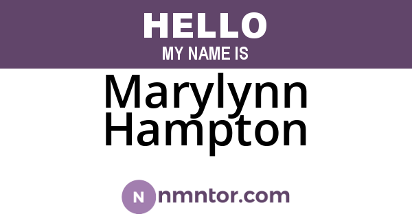 Marylynn Hampton