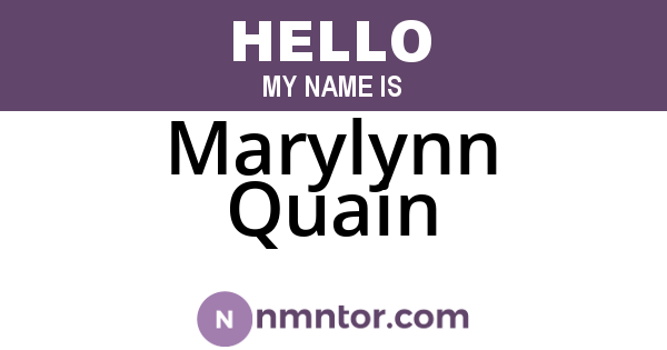 Marylynn Quain