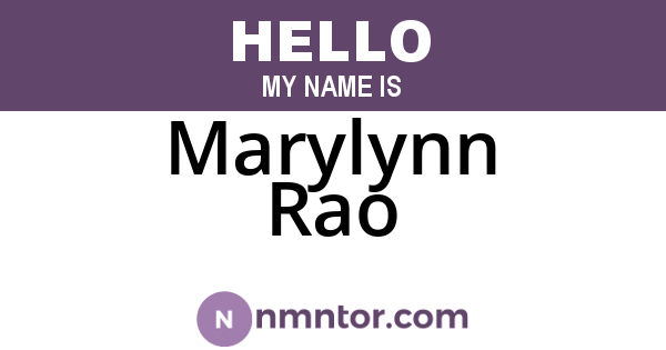 Marylynn Rao