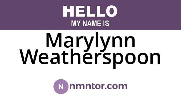 Marylynn Weatherspoon