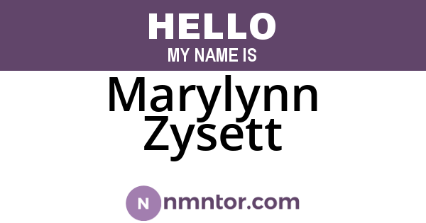 Marylynn Zysett