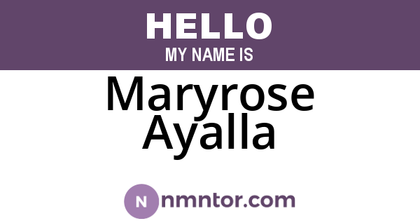 Maryrose Ayalla