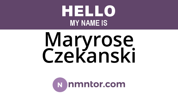 Maryrose Czekanski
