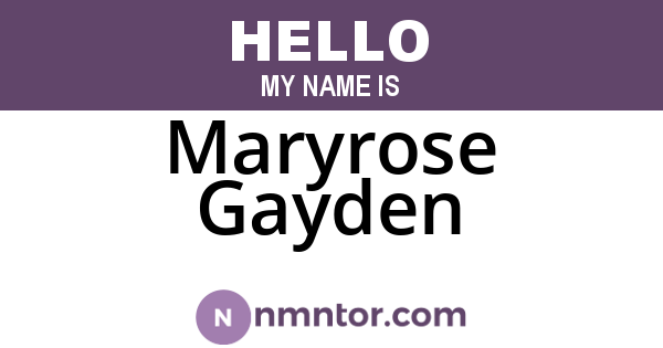 Maryrose Gayden