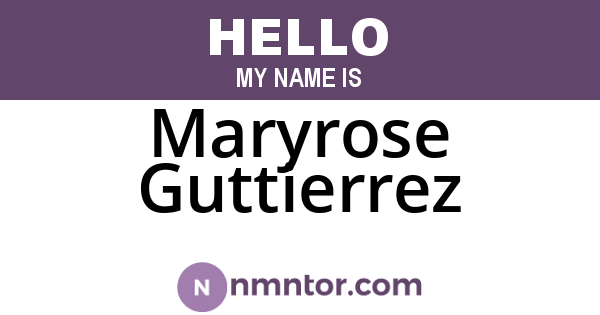 Maryrose Guttierrez