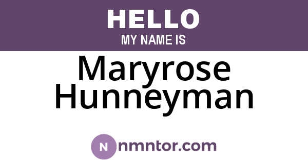 Maryrose Hunneyman