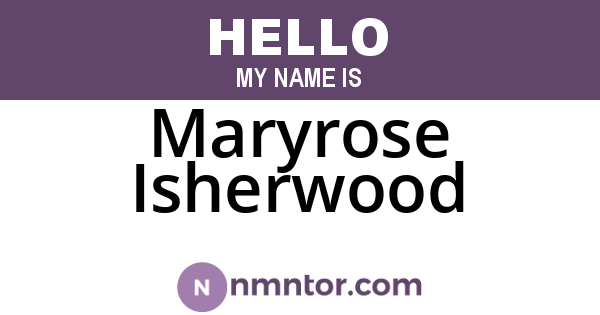 Maryrose Isherwood