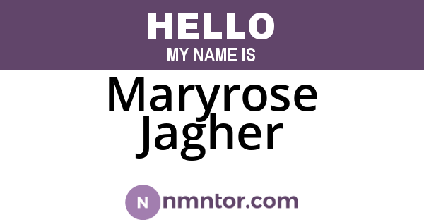 Maryrose Jagher