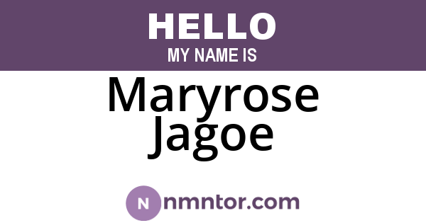 Maryrose Jagoe
