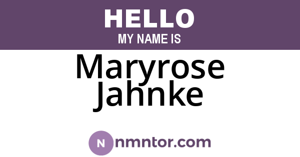 Maryrose Jahnke