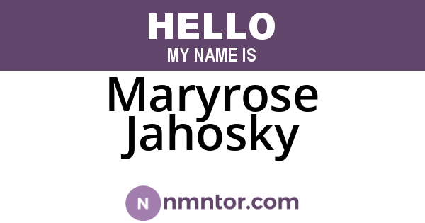 Maryrose Jahosky