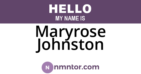 Maryrose Johnston