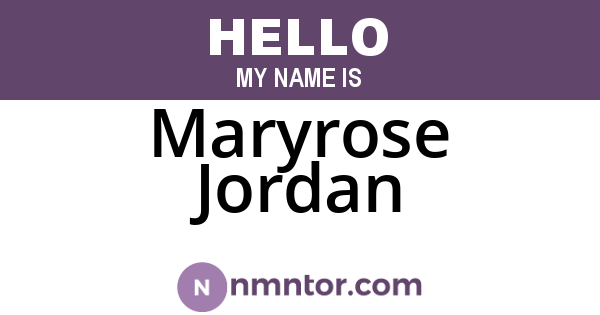 Maryrose Jordan