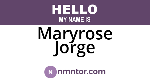 Maryrose Jorge