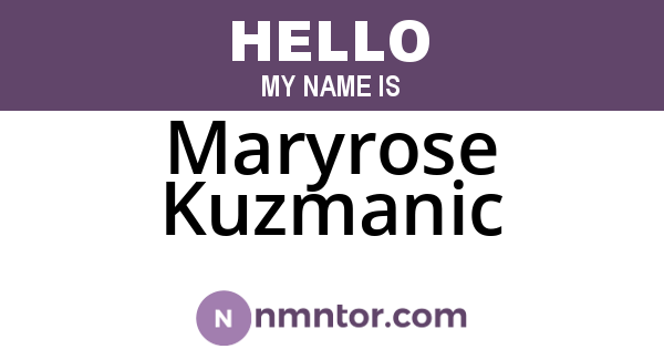 Maryrose Kuzmanic