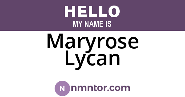 Maryrose Lycan