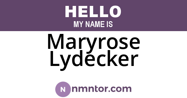 Maryrose Lydecker