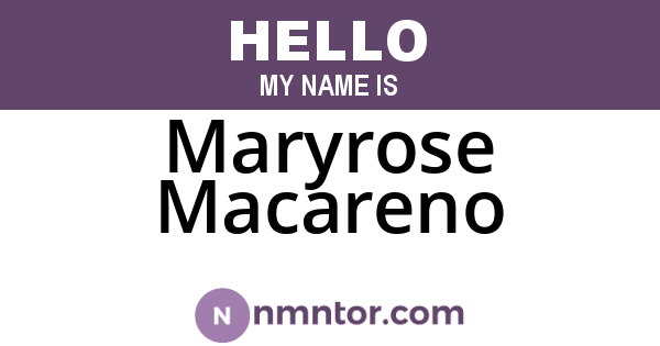 Maryrose Macareno