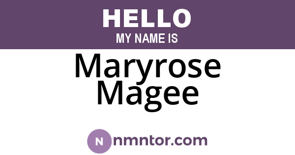 Maryrose Magee