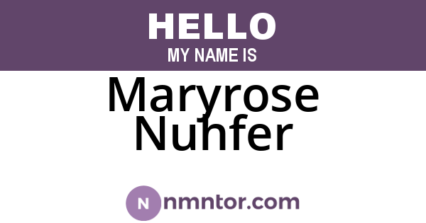 Maryrose Nuhfer