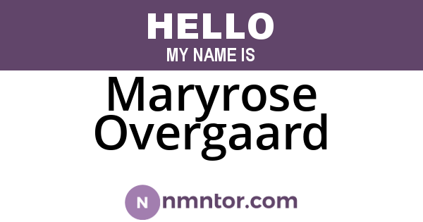 Maryrose Overgaard
