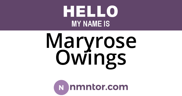 Maryrose Owings