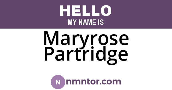 Maryrose Partridge
