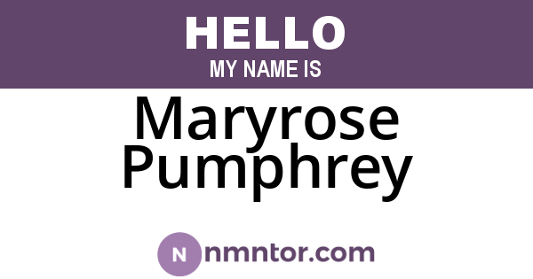 Maryrose Pumphrey