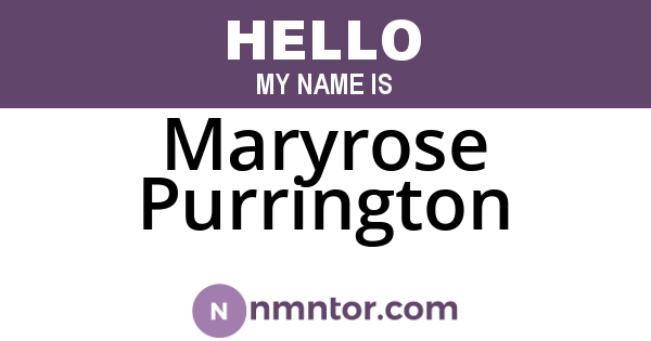 Maryrose Purrington