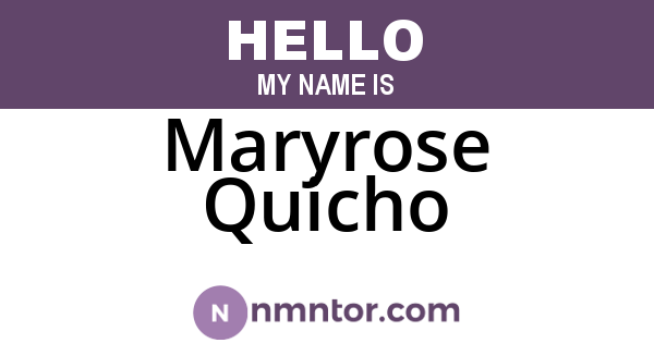 Maryrose Quicho