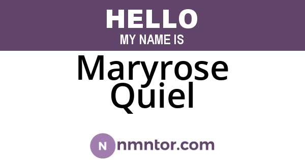 Maryrose Quiel