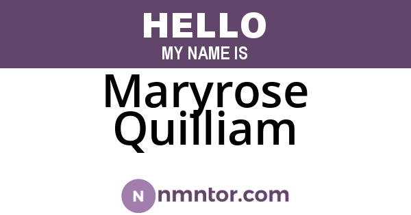 Maryrose Quilliam