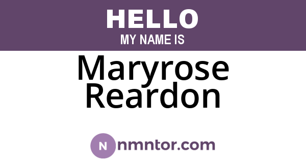 Maryrose Reardon