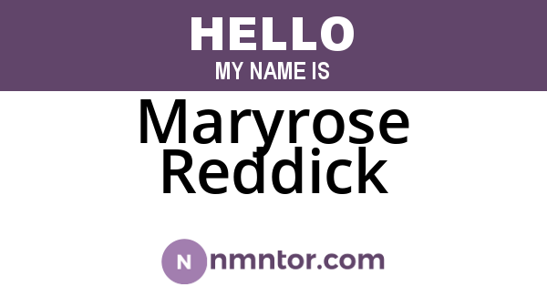 Maryrose Reddick