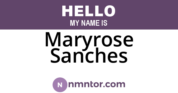 Maryrose Sanches