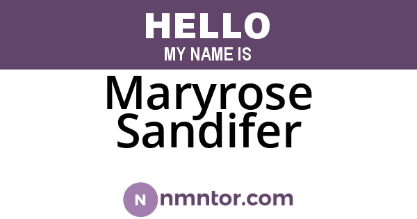 Maryrose Sandifer