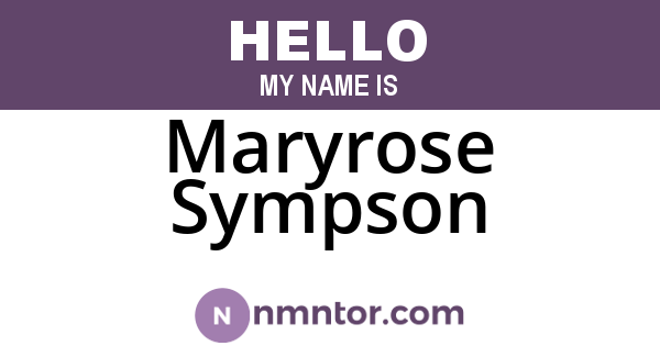Maryrose Sympson