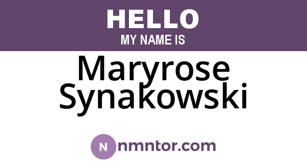 Maryrose Synakowski
