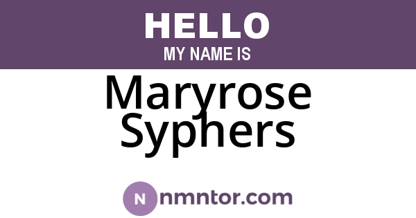 Maryrose Syphers
