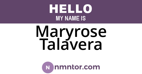 Maryrose Talavera