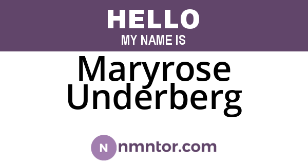 Maryrose Underberg