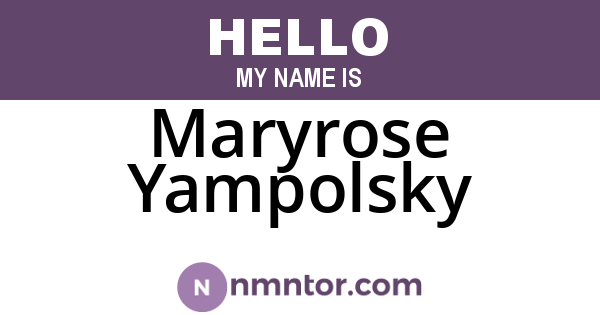 Maryrose Yampolsky