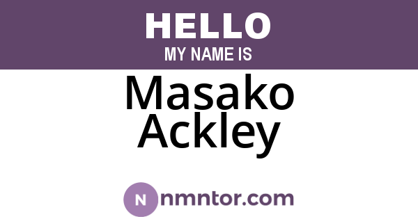 Masako Ackley