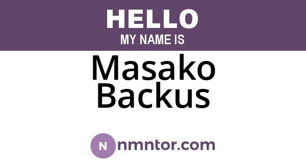 Masako Backus