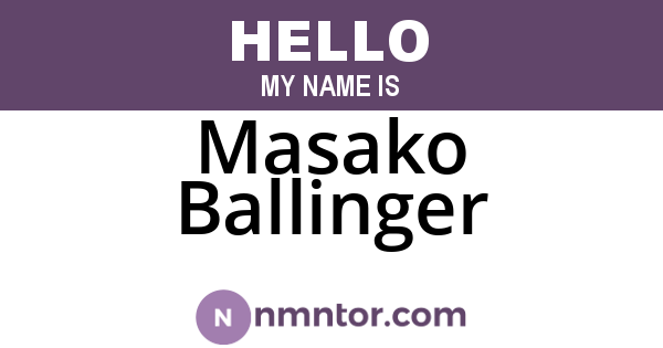 Masako Ballinger