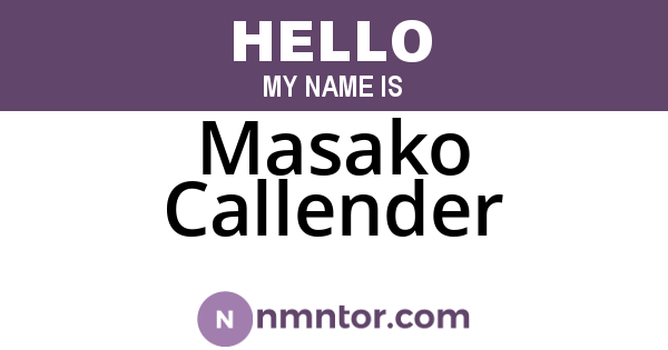 Masako Callender