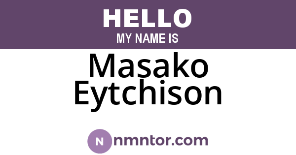 Masako Eytchison