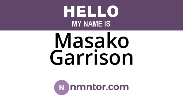 Masako Garrison